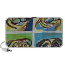 Smiling pugs pop art mini speakers