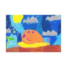Smiling Snail Stretched Canvas Prints