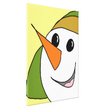 Smiling Snowman Canvas Print