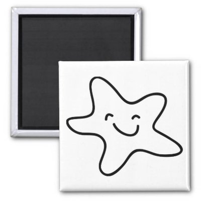 Smiling Starfish Clipart Fridge Magnet by White Wedding