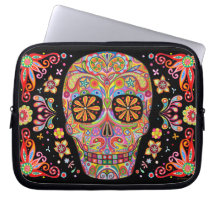 Smiling Sugar Skull Laptop Sleeve