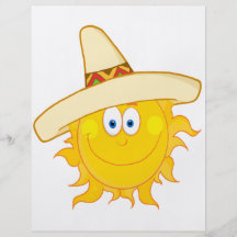 smiling sun wearing sombrero personalized flyer
