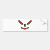 Smiling Watermelon Face Bumper Stickers