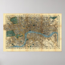 Smith's new map of London 1860 Posters