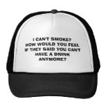 Smoker versus drinker trucker hats