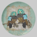 Smokey Rose Owls Plate plates