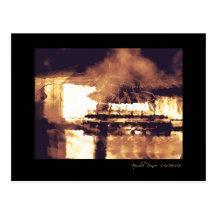 Smoking Guitar Post Card