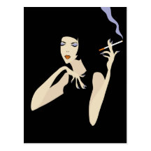 Smoking Woman Postcard