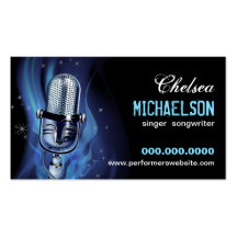 Smoky Microphone Performers Business Cards