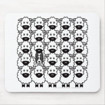Smooth-Coated Border Collie in the Sheep Mouse Pads