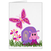 Snail n Butterfly blank card