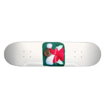 Snake by santa hat merry christmas and bells custom skateboard
