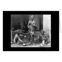 Snake Charmers With Their Cobras in India 1898 Cards