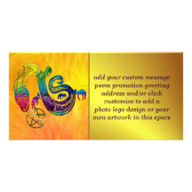 Snake Charming Witch Personalized Photo Card