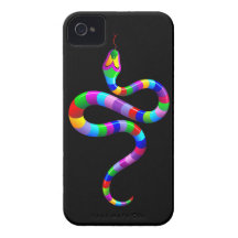 Snake Psychedelic Rainbow iPhone 4 Case
