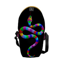 Snake Psychedelic Rainbow Messenger Mini Bag Commuter Bag