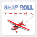 Snap Roll Aerobatic manoeuvre with Red Aeroplane Square Sticker