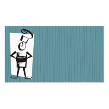 snappy chef retro stripe business card