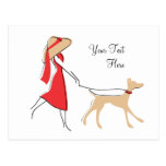 Snazzy Dog Walker Postcard
