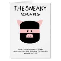 Sneaky Ninja Pig Greeting Cards