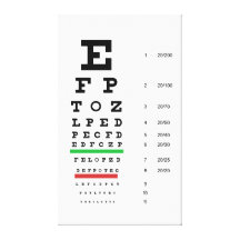 snellen chart opthalmology canvas print