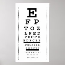 Snellen eye chart print