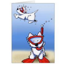 Snorkelling Westies Note Card