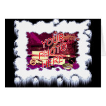 Snow and Icicles Template Frame Greeting Card