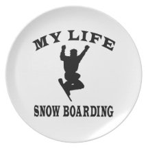 Snow Boarding My Life Party Plate