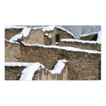 snow capped aztec wall structure business card template