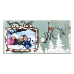 snow christmas photo card