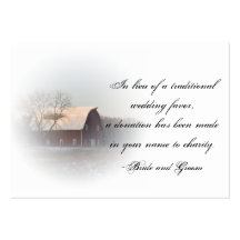 Snow Covered Barn Country Wedding Charity Favour Business Card Templates