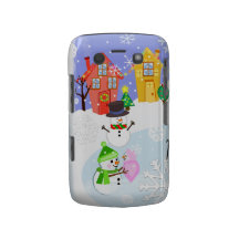 Snow Family Snow Day BlackBerry Barely There Case Blackberry Bold Cases