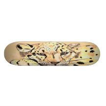 snow leopard skate board deck