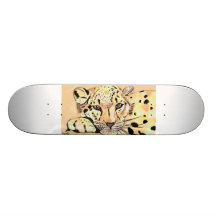 snow leopard skate deck