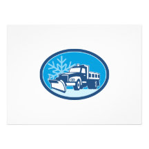 Snow Plough Truck Retro Invite