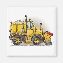 Snow Plough Truck Square Magnet