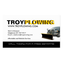 Snow Ploughing Business Card