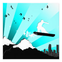 snowboard : powder trail custom invites