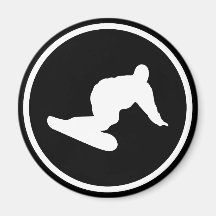 snowboarder downhill icon magnet