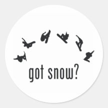 Snowboarding Round Stickers