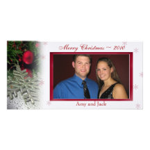 Snowflake Contemporary Christmas Photo Card