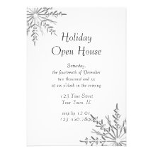 Snowflake Holiday Open House Party Invitation