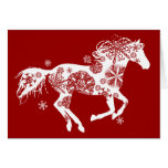 Snowflake Horse Holiday Greeting Card