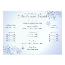 Snowflake Ice Blue Wedding Program Custom Announcement