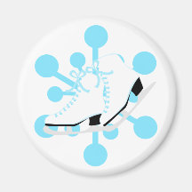 Snowflake Ice Skates Fridge Magnets