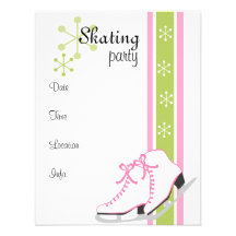 Snowflake Ice Skates Personalized Announcement