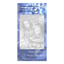 snowflake in blue 8, winter winds customized photo card