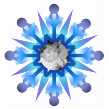 Snowflake Photo Personalised Christmas Ornament Cut Outs