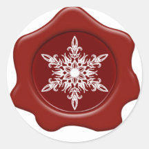 Snowflake Red Wax Seal Stickers